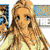 Pixelated image of a person with long brown hair wearing a light yellow top, with partial background elements including blue and white sections.