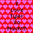 Red background with pink heart pattern and repeated text "I Love Tyler So Much!!!" in black pixelated font.