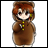 Pixelated anime-style character icon with brown hooded outfit and yellow buttons on left, black background with white text "Anime IM" and signature on right.