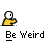 Animated contact sheet of a yellow stick figure character with white head, showing multiple frames of motion and text bubbles in an 8-frame sequence on gray background.