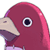 Pixelated close-up of a red cartoon bird head with a large eye and beak, displayed as a static AIM buddy icon.
