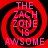 Four identical red and black spiral patterns with pink text reading 'THE ZACH ZONE IS AWSOME' arranged in a