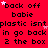Red background with repeated black text and pink stars, showing subtle animation changes in star positions across frames.