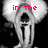 A grayscale cartoon character with large ears and a long neck appears in four , each displaying different red pixelated text above or below the figure