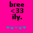 A bright pink background displays black text reading 'bree <33 ily.' with a of blue and purple pixelated stars below, where the third star shifts from purple to blue between frames