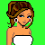 Pixel art contact sheet showing multiple poses of a cartoon woman in Playboy-themed attire with blue and white clothing, standing against green background with "Ready to play?" text.