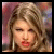 A four- shows a woman with blonde hair and red lipstick, wearing pink-and-black striped clothing; text changes across from 'fer ga LICIous' to 'she's so delicious'