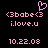 Pixelated pink text and symbols on black background with heart symbol above text, timestamp below