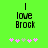 Green background with black text reading 'I love Brock' and five pink plus signs below, where the third sign changes from light gray to pink between frames.