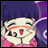 A 48x48 pixel buddy icon featuring a cartoon character with purple hair and pink clothing on the left, next to stylized text reading "Anime IM" and "com" on a black background.