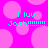 Pixelated cyan text on a bright pink background with overlapping light pink circles.