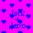 Pixelated blue text and heart symbols on a bright pink background, with repeated 'Jack + Jepp' phrases in varying positions.