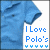 Six distinct T-shirt images arranged in a , each with 'I Love Polo's' text and five small symbols below it