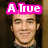 A pixelated image of a person with dark hair and a gray shirt, overlaid with pink text reading "A True Jonas Fan Hates Keywardo" in three separate sections.