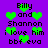 Purple background with green heart shapes and black text reading 'Billy and Shannon i love him bbf eva' in pixelated font.
