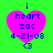 Four identical pink heart-shaped icons with blue text on a green background, each displaying 'i', 'heart', 'zac', '4-21-08', and '<3' in pixelated font.