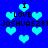 Blue background with repeating cyan heart shapes and black text reading "I LOVE JOSHUAS231" in pixelated font.