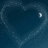 A four-quadrant image with a heart-shaped water ripple effect in the top-left, blue text on dark blue backgrounds in other quadrants, and a gray square.