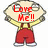 Pixelated cartoon character with large head, yellow shirt, red overalls, and white shoes; red text overlays change across frames.