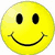 six distinct smiley face icons with text overlays in various colors and styles