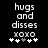 Pixelated text and symbols on black background with animated heart symbol change.