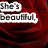 A four- of text on a red rose background with a gray on the right