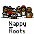 Animated contact sheet of Nappy Roots buddy icon frames showing character group, motion effects, and static poses on gray background