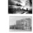 Black-and-white pixelated image showing a building facade with arched windows and decorative stonework under a cloudy sky.