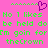 Pixelated green text on bright pink background with purple heart symbol, repeating phrases about likes and crown.