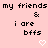 Pixelated text on a light pink background with two white heart icons below the text.