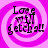 Four identical display a pink spiral background with black text reading "Love will get you all" in a pixelated font