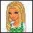 Pixel art buddy icon featuring a blonde woman in traditional German attire next to green text reading "I Love Notre Dame" on a yellow checkered border.