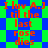 Red text on a green and blue checkered background repeats 'I luv A.J til the last rose dies' in two