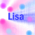 Pixelated icon with blue text 'Lisa' over a pastel gradient background of pink and light blue circles.