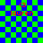 Pixelated with blue-green checkerboard background, red text 'lauren' and '<3', two distinct wireframe sphere overlays in different positions
