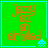 Green background with orange text reading "Jazzy 822 on str8ed" and a blue pixelated alien in the bottom-right corner, animated between two states.