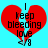 Red broken heart with black text 'I keep bleeding love' over cyan background, two identical frames showing static image.