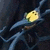 A yellow circular face with two black dots for eyes and a curved line mouth appears on a dark blue background, accompanied by text changes across frames.