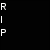 Black background with white text and a grayscale photo of a person wearing a hat, displaying 'Rest In Peace' in pixelated font.