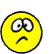 Yellow circular face with downturned mouth and wide eyes appears above a sequence of decreasing yellow circles on gray background.