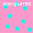 Pink background with scattered cyan stars and repeated white text 'danquel96' in pixelated font.