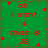Green background with red pixelated text reading 'all i want 4 xmas is JB' and small red star-like shapes scattered across the image.