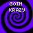 Four identical purple and black spiral patterns arranged in a , each containing white pixelated text reading "GOIN KRAZY"
