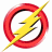 A red circular outline with a yellow lightning bolt crossing through its center on a white background, next to green pixelated text reading "Original Icons .com" on dark green.