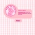 A static pixel art icon featuring a pink circular object with a textured pattern, a rectangular pink shape with horizontal lines, and a small dark pink rectangle below, all on a light pink and white checkered background.