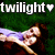 A pixelated image shows a person lying on grass with 'twilight' text and a heart symbol, transitioning from a purple top to a white top.