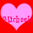 Two pink hearts on red background with 'Michael' text; left heart has pixelated text, right heart shows clearer text.