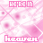 Pink and white patterned background with repeated text elements in pink, featuring 'HE'RE IN' and 'hearch' across multiple