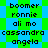 Pixelated text list of names on alternating green and blue backgrounds with visible pixelation and color banding.