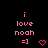 Pixelated pink text and symbols on black background with two states: one showing a heart icon, the other an empty space where the heart was.